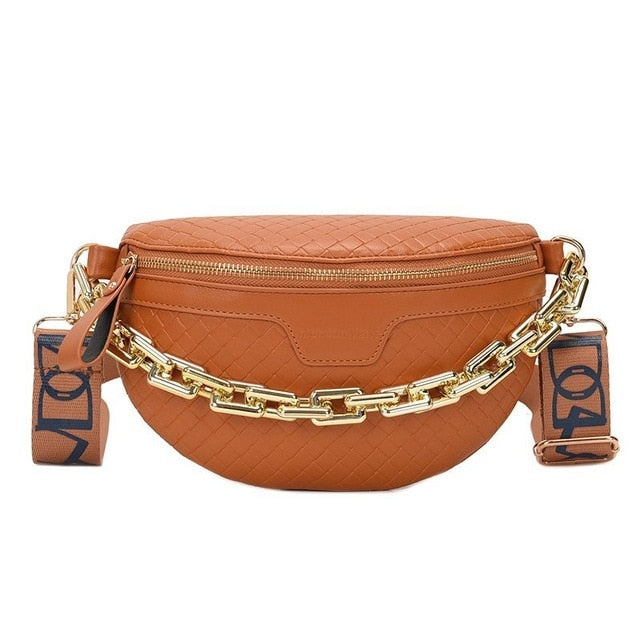 Luxury Women's High Quality Fanny/Shoulder Bag - Thick Chain Design