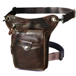 Genuine Leather Men's Designer Casual Brown Shoulder/Waist Bag