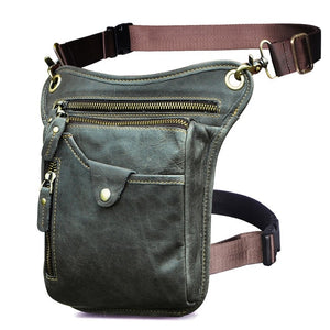 Genuine Leather Men's Designer Casual Brown Shoulder/Waist Bag