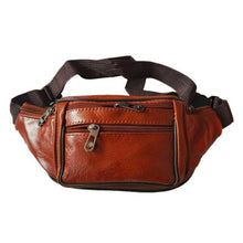 Load image into Gallery viewer, Fashion Men&#39;s Genuine Leather Waist Bag Fanny Pack w/Multi-pocket and Multiple Zipper