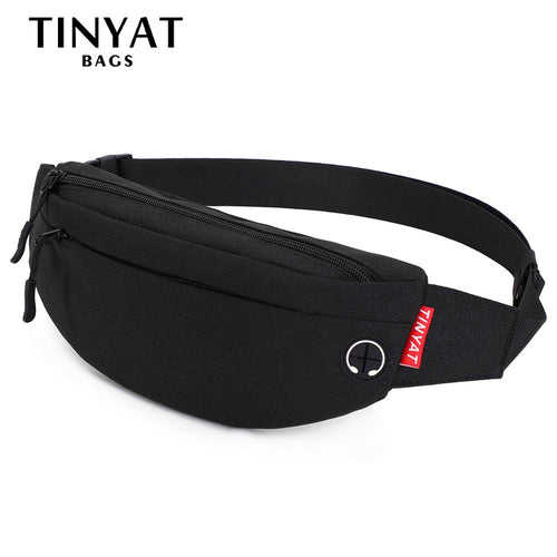 TINYAT Men Canvas Travel Fanny Pack - Casual w/4 Pockets