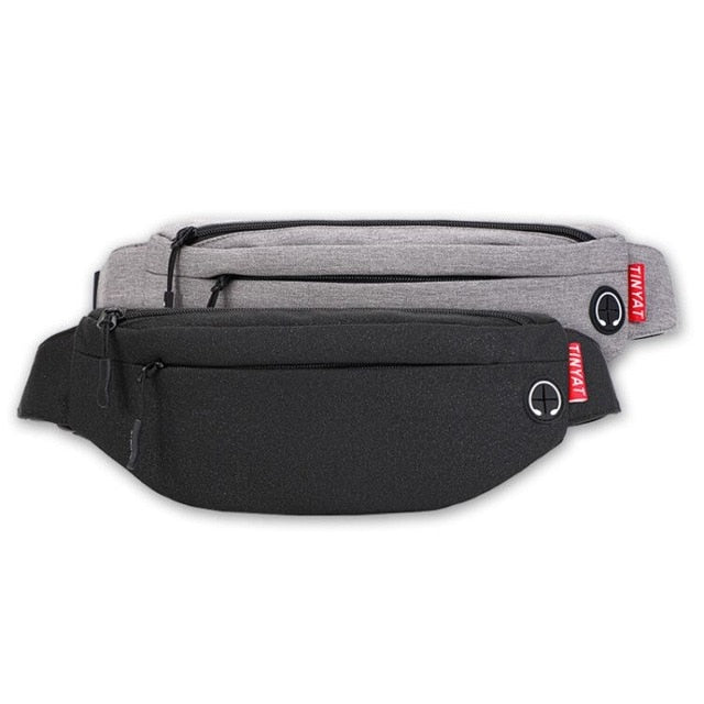 TINYAT Men Canvas Travel Fanny Pack - Casual w/4 Pockets