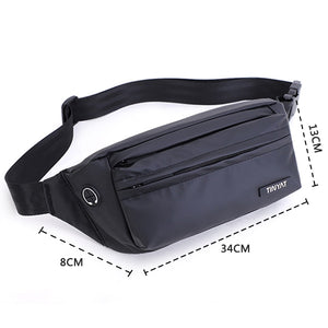 TINYAT Men Canvas Travel Fanny Pack - Casual w/4 Pockets