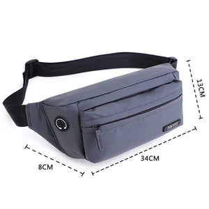 TINYAT Men Canvas Travel Fanny Pack - Casual w/4 Pockets