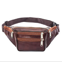 Load image into Gallery viewer, Fashion Men&#39;s Genuine Leather Waist Bag Fanny Pack w/Multi-pocket and Multiple Zipper