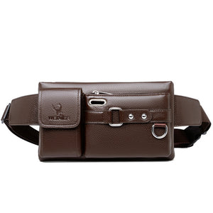 Men's Leather Travel Belt Pouch