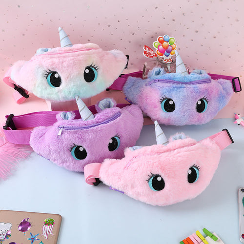 Cute Unicorn Plush Girls Waist Bag