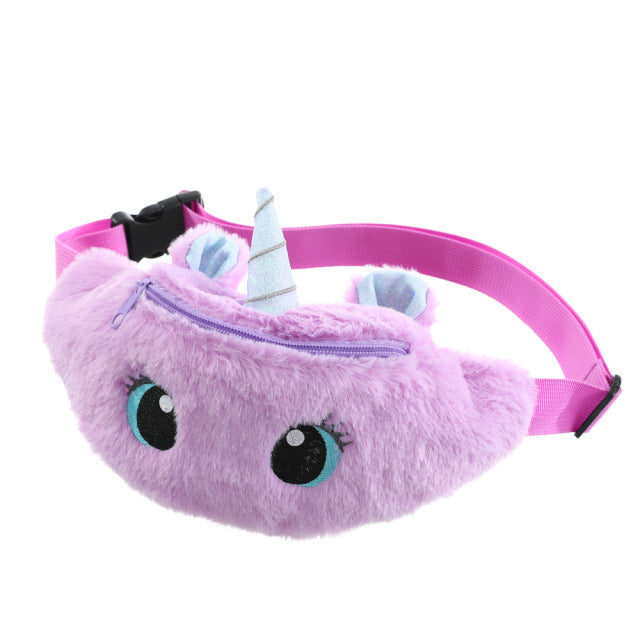 Cute Unicorn Plush Girls Waist Bag