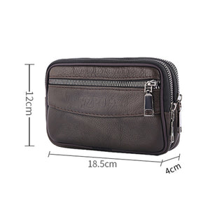 Fashion Men's Multi-function PU Leather Waist Bag