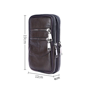 Fashion Men's Multi-function PU Leather Waist Bag