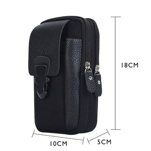 Fashion Men's Multi-function PU Leather Waist Bag