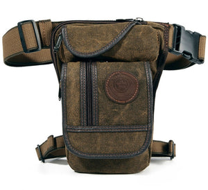 Canvas/Nylon Men's Leg Drop Motorcycle Thigh Fanny Bag