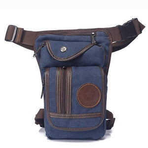 Canvas/Nylon Men's Leg Drop Motorcycle Thigh Fanny Bag