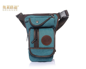 Canvas/Nylon Men's Leg Drop Motorcycle Thigh Fanny Bag