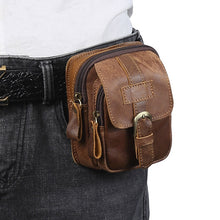 Load image into Gallery viewer, Men Genuine Vintage Leather Waist Bag