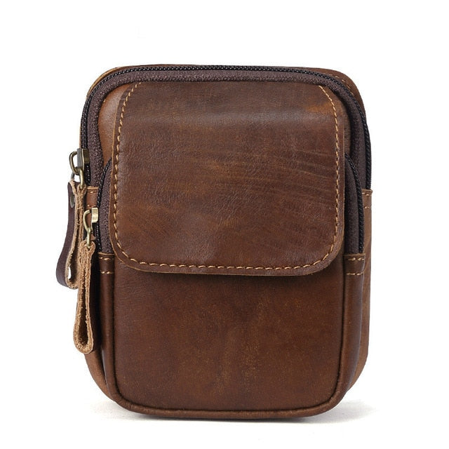 Men Genuine Vintage Leather Waist Bag