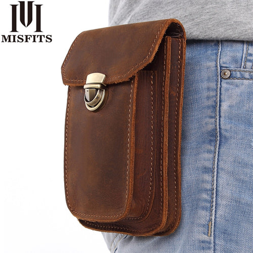 MISFITS NEW Genuine Vintage Leather Waist Bag for Men